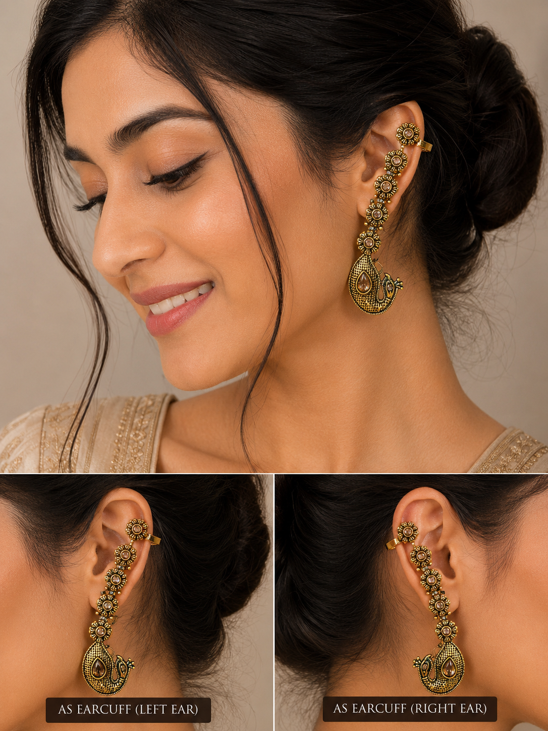 Classic golden vintage earcuffs