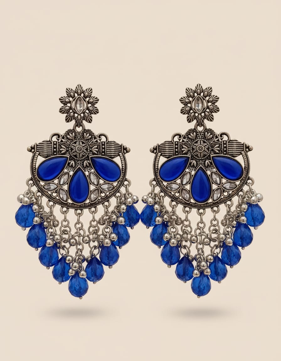 Oxididsed Blue Earrings