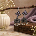 Lilac Oxidised jhumkis