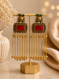 Ruby red kashmiri danglers
