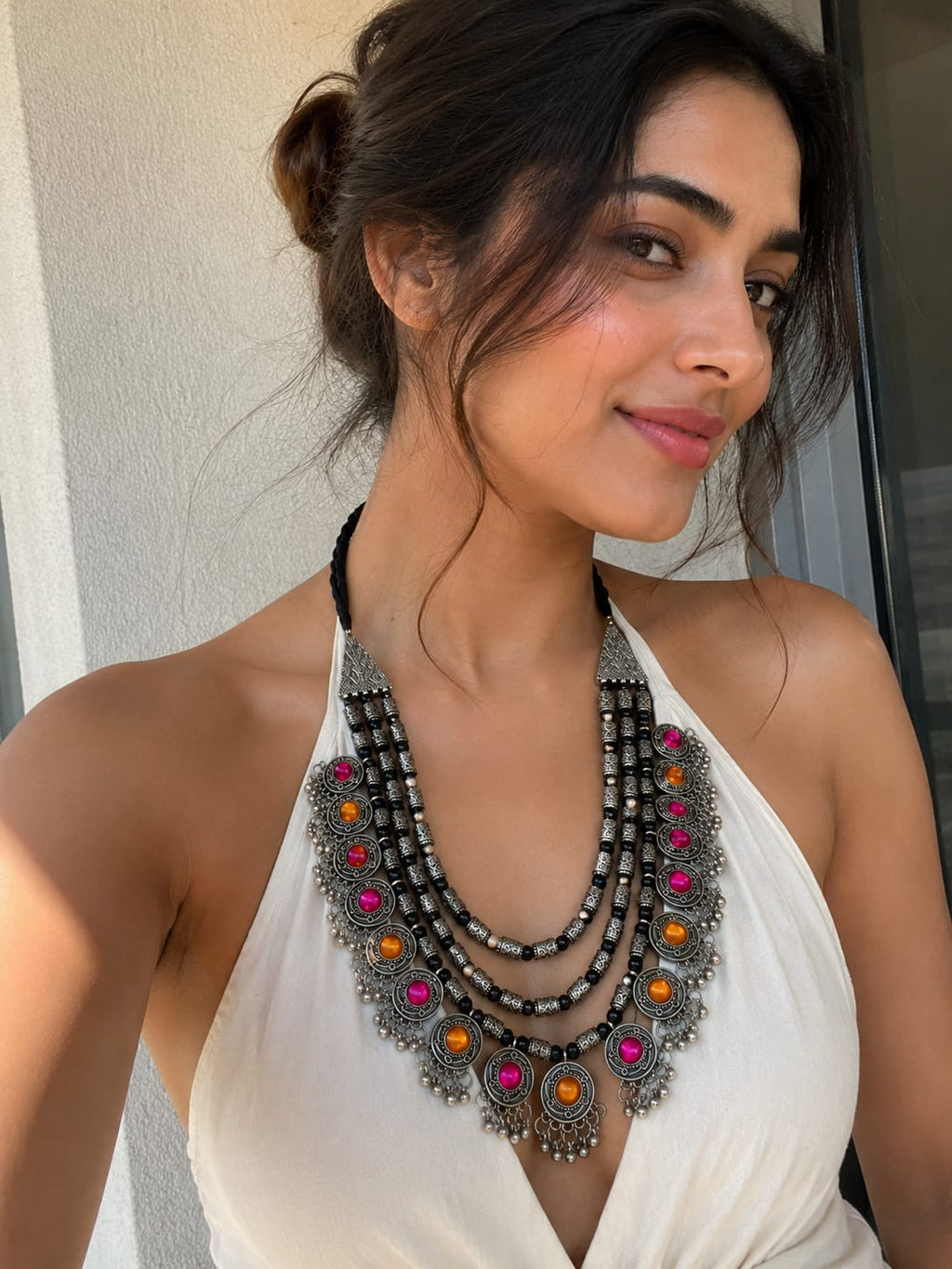 Multicolour Oxidised Statment Neckpeice