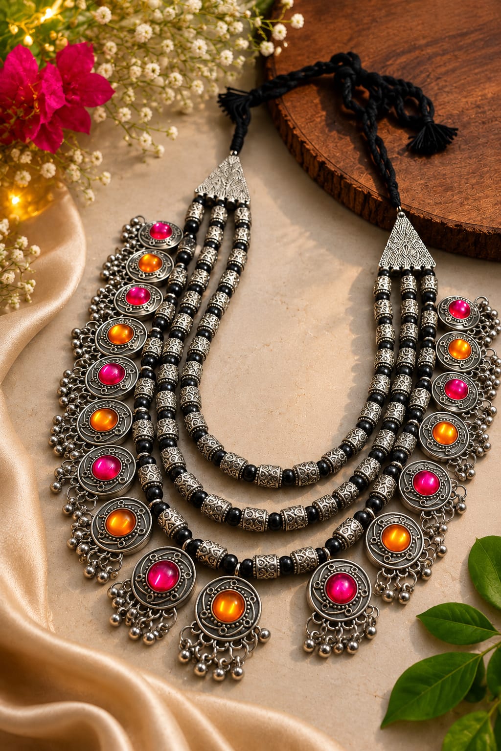 Multicolour Oxidised Statment Neckpeice