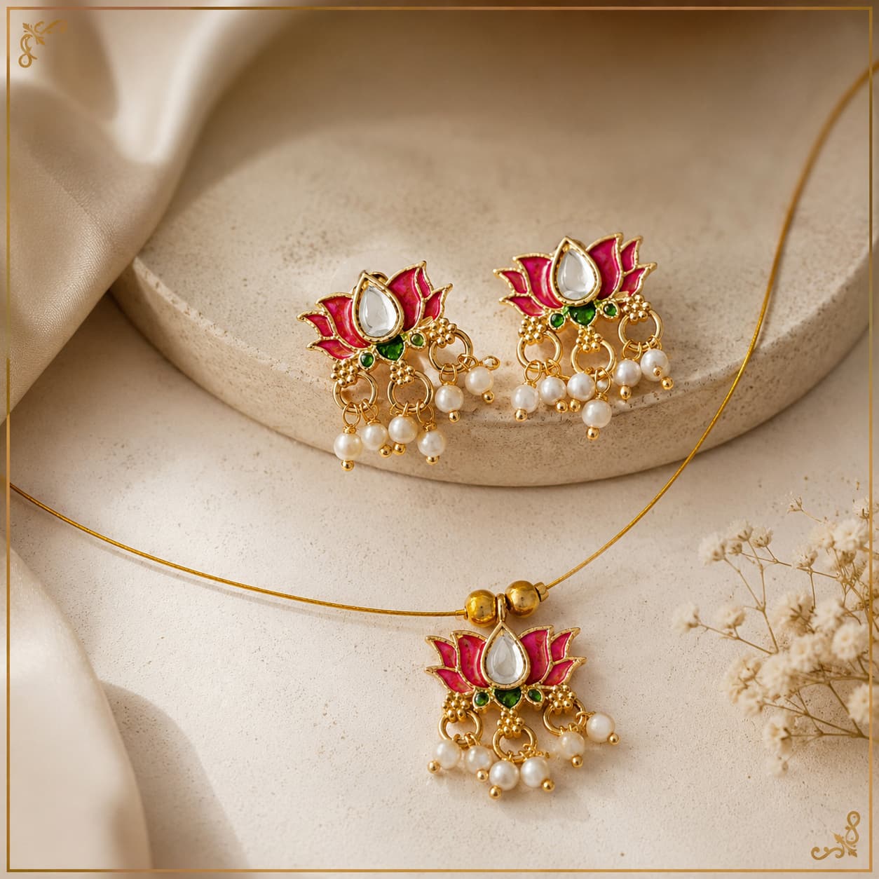 Lotus Pendant Set