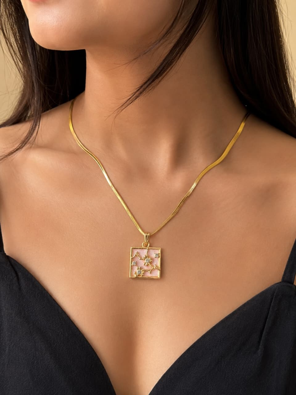 Floral Pink Pendant Set