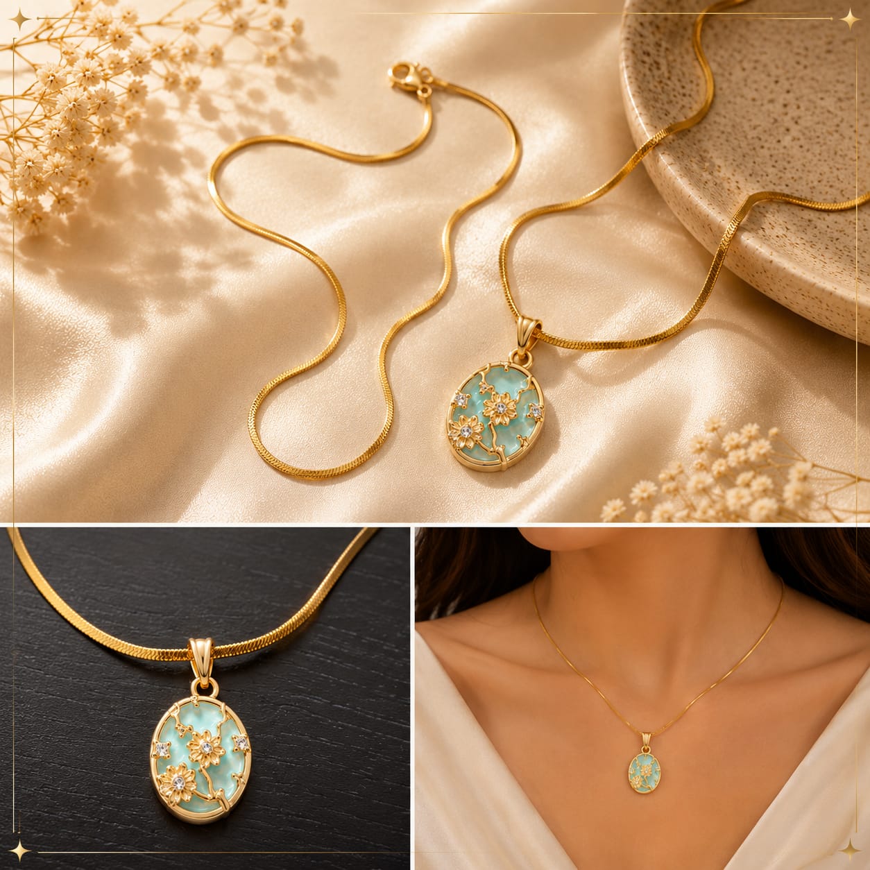 Turquoise Pendant Set
