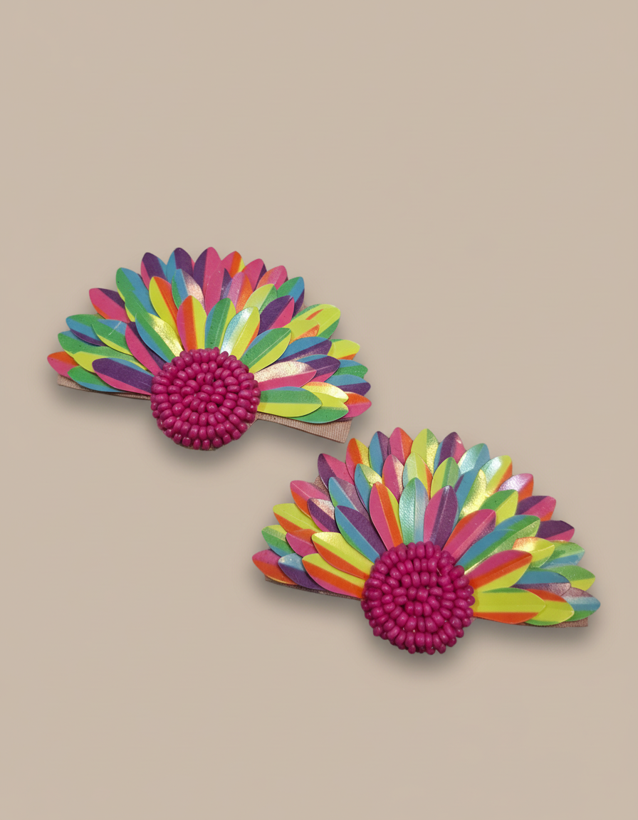 Multicolor sunflower earhops